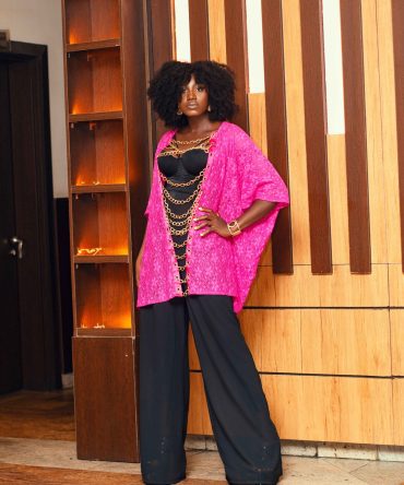 Vibrant PInk lace Kimono